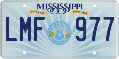 MS license plate LMF977