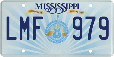 MS license plate LMF979