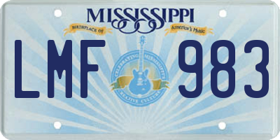 MS license plate LMF983