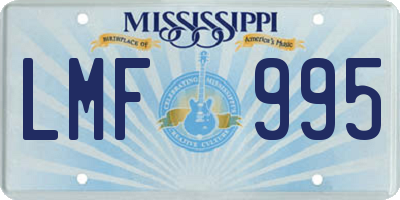 MS license plate LMF995