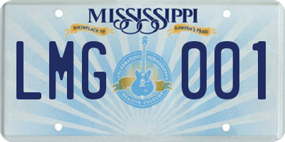 MS license plate LMG001