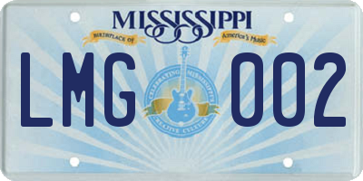 MS license plate LMG002
