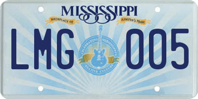 MS license plate LMG005