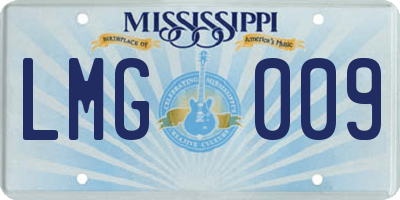 MS license plate LMG009