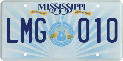 MS license plate LMG010