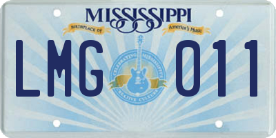 MS license plate LMG011