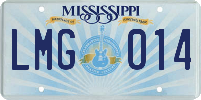 MS license plate LMG014
