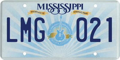 MS license plate LMG021
