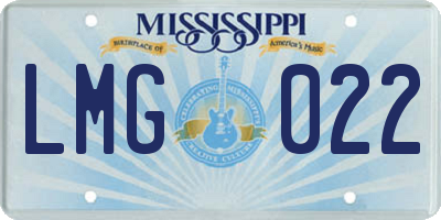 MS license plate LMG022