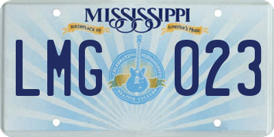 MS license plate LMG023