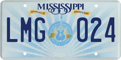 MS license plate LMG024