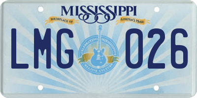 MS license plate LMG026