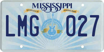 MS license plate LMG027