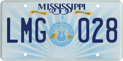 MS license plate LMG028