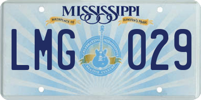MS license plate LMG029