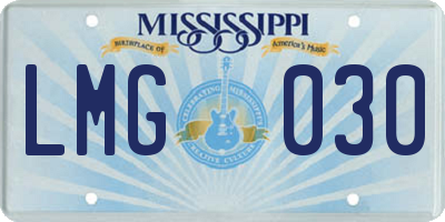 MS license plate LMG030