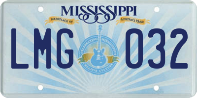 MS license plate LMG032