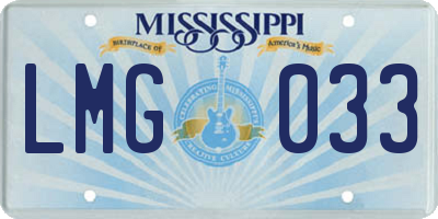 MS license plate LMG033