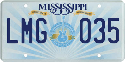 MS license plate LMG035