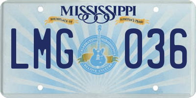 MS license plate LMG036