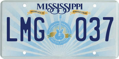 MS license plate LMG037