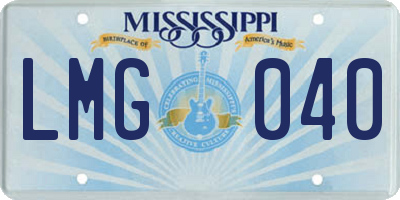 MS license plate LMG040