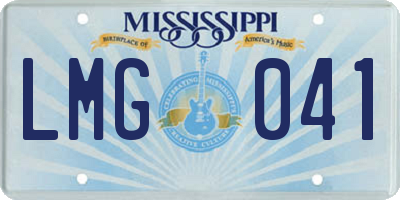 MS license plate LMG041