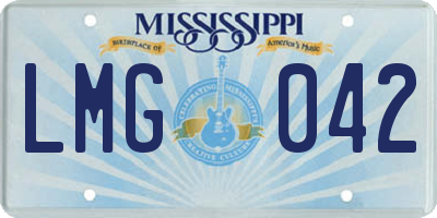 MS license plate LMG042
