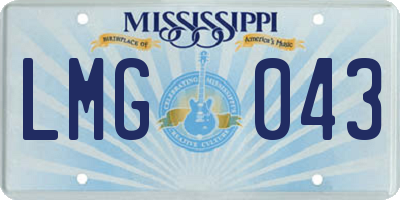 MS license plate LMG043