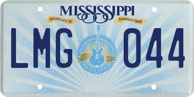 MS license plate LMG044