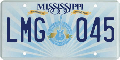 MS license plate LMG045
