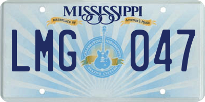 MS license plate LMG047