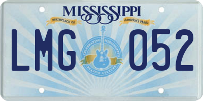 MS license plate LMG052