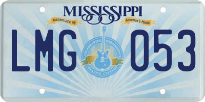 MS license plate LMG053