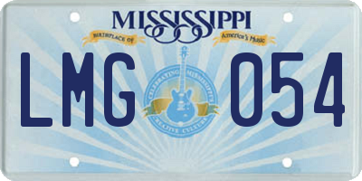 MS license plate LMG054