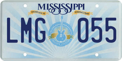 MS license plate LMG055