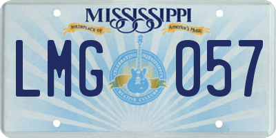 MS license plate LMG057