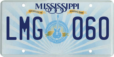 MS license plate LMG060