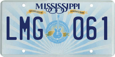 MS license plate LMG061
