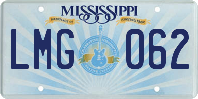 MS license plate LMG062