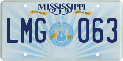 MS license plate LMG063