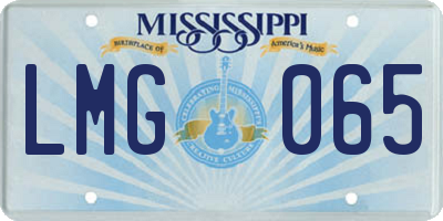 MS license plate LMG065