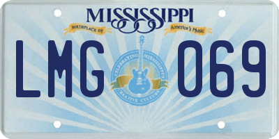 MS license plate LMG069