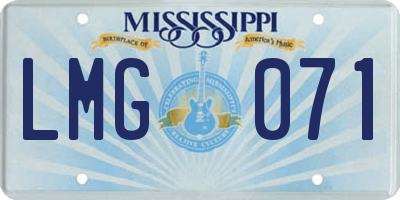 MS license plate LMG071