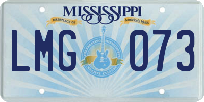 MS license plate LMG073