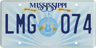 MS license plate LMG074