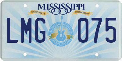 MS license plate LMG075
