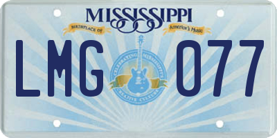 MS license plate LMG077
