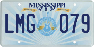 MS license plate LMG079