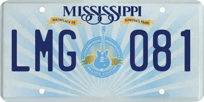 MS license plate LMG081